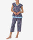 ფოტო #1 პროდუქტის Women's Short Sleeve Cropped PJ Set