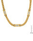 Фото #3 товара Men's 18k Gold Plated Stainless Steel Wheat Chain and Simulated Diamonds Link Necklace