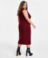 ფოტო #2 პროდუქტის Trendy Plus Size Zip-Front Sweater Dress, Created for Macy's