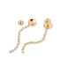 Polished Pebble Linear Crystal Chain Drop Earrings