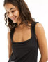 Фото #4 товара Weekday Antonia square neck vest top in black
