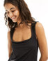 Фото #2 товара Weekday Antonia square neck vest top in black