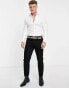 ASOS DESIGN formal royal oxford skinny shirt with double cuff in white