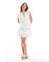 Vila flounce mini skirt co-ord in white