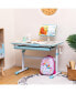 Фото #3 товара Height-Adjustable Kids Desk Children Study Table with Tilt Desktop & Book Stand