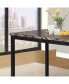 Noyes Metal Dining Table with Laminated Faux Marble Top, Black