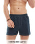 ASOS DESIGN swim shorts in short length with contrast stitch detail in navy Синий, 2XL - W40-42 - фото #2