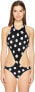 Фото #1 товара Norma Kamali Womens 248724 Black/White Quarter Dot One Piece Swimsuit Size S