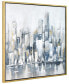 Фото #2 товара Winter Cityscape Textured Glitter Hand Painted Canvas Wall Art, 36" x 36"