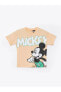 Фото #1 товара Bisiklet Yaka Kısa Kollu Mickey Mouse Baskılı Erkek Bebek Tişört