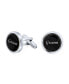 ფოტო #1 პროდუქტის GROOM Script Words Round Black White Shirt Cuff Links Groomsmen Party Gift Brass Bullet Hinge Back