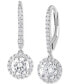 ფოტო #1 პროდუქტის Lab Grown Diamond Halo Drop Earrings (1-1/4 ct. t.w.) in 14k White, Yellow or Rose Gold