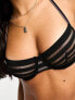 Tommy Hilfiger Global Stripe balconette bra in black