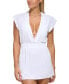 Фото #1 товара Dkny Women's Solid Flutter-Sleeve Deep-v Swim Dress Cover-Up White Size L 306467