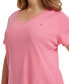 ფოტო #4 პროდუქტის Plus Size V-Neck T-Shirt