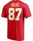 Фото #3 товара Men's Travis Kelce Red Kansas City Chiefs Player Icon Name and Number T-shirt