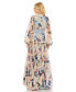Фото #3 товара Women's Floral Puff Sleeve Dress With Embroidered Waist