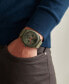 Men's Caine Green Leather Strap Watch 42mm