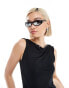 Фото #4 товара AIRE supernova slim oval sunglasses in black with silver mirror lens