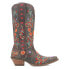 Фото #1 товара Dingo Beetle Juice Floral Snip Toe Cowboy Womens Black Casual Boots DI198-001