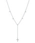 ფოტო #1 პროდუქტის Diamond Cross 18" Lariat Necklace (1/5 ct. t.w.) in Sterling Silver