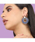 ფოტო #4 პროდუქტის Women's Blue Embellished Circular Drop Earrings