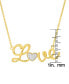 ფოტო #2 პროდუქტის 14k Gold Plated Brass Diamond Accent Heart Script Love Necklace