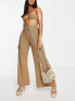 Фото #1 товара South Beach oversized metallic beach trouser in gold