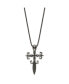 Фото #2 товара Antique White Bronze-plated CZ Cross Skull Pendant Necklace