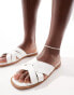 New Look woven strap flat sandal in white