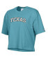 ფოტო #3 პროდუქტის Women's Aqua Distressed Texas Longhorns Vintage-Like Wash Boxy Crop T-shirt