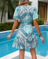 ფოტო #2 პროდუქტის Women's Paisley Print Mini Wrap Beach Dress