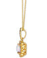 Фото #2 товара Le Vian neopolitan Opal (1-1/4 ct. t.w.) & Diamond (3/8 ct. t.w.) Halo Pendant Necklace in 14k Gold, 18" + 2" extender