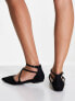 ASOS DESIGN Wide Fit Larna pointed ballet flats in black