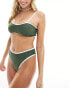 4th & reckless calli contrast bikini bottom in sage green