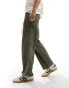 New Look relaxed carpenter trousers in dark khaki