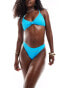 South Beach crinkle knot front bikini top in blue