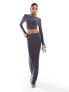 Фото #3 товара Kaiia slinky low back top co-ord in slate blue