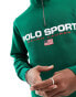 Фото #3 товара Polo Ralph Lauren Sport Capsule logo front half zip sweatshirt in mid green