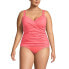 Фото #8 товара Plus Size Chlorine Resistant V-Neck Wrap Underwire Tankini Swimsuit Top Adjustable Straps