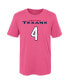 ფოტო #3 პროდუქტის Preschool Girls Deshaun Watson Pink Houston Texans Player Mainliner Name and Number T-shirt