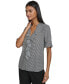 Women's Printed Ruffled-Front Blouse