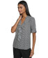 Фото #3 товара Women's Printed Ruffled-Front Blouse