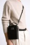 Фото #2 товара Мужская кожаная сумка ZARA модель Rigid мини-маникюрный вертикальный crossbody
