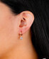 Fine Crystal 6mm Drop Hoop Earrings in Sterling Silver