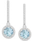 ფოტო #3 პროდუქტის Aquamarine (1-1/2 ct. t.w.) & Diamond (1/3 ct. t.w.) Leverback Drop Earrings in Sterling Silver