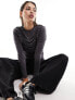 Фото #5 товара Object high neck rushed long sleeve jersey top in grey