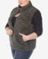 Фото #5 товара Plus Size Women's Zip Up Sherpa Vest Jacket