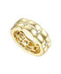 14k Gold Plated Sterling Silver with Cubic Zirconia Double Weave Band Ring