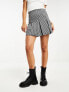 ASOS DESIGN pleated mini skirt in dogtooth